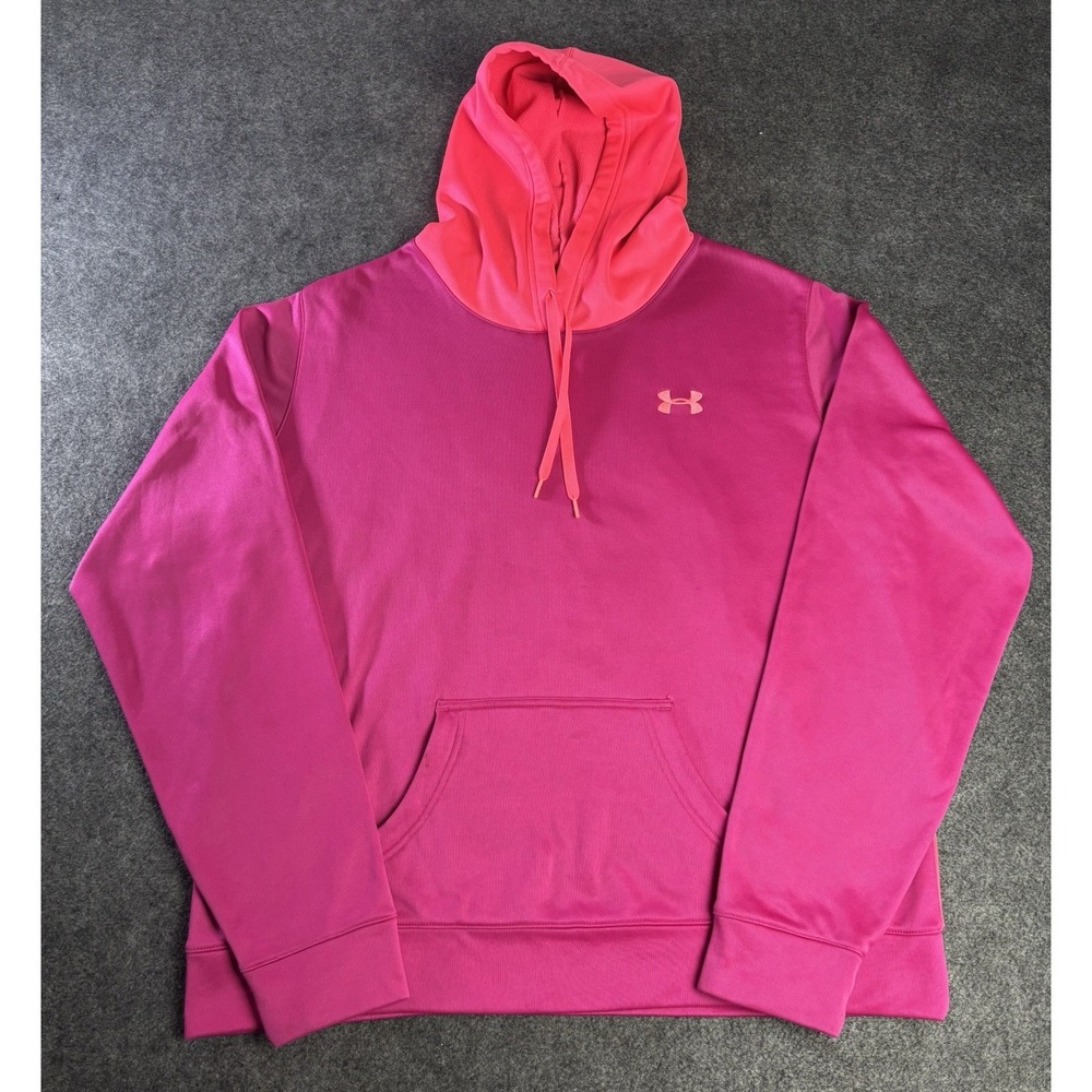 Under Armour Women's Pink Fleece Lined Hoodie XL‎ Athletic Pullov